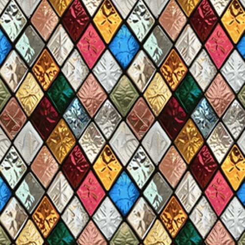 Window UV Protection Rainbow Privacy Film:Non-Adhesive Static Cling Decorative Window Film with Installation Tools,Stained Glass Window Film for Kitchen,Bathroom,and Shower Doors,16.9 x 78.7 inches. by SIMPASTE