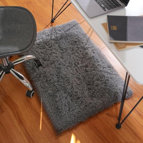 Ophanie Small Rug Upgrade Non Slip Throw Bedside Area Rugs, Fluffy Soft Grey Mini Bedroom Carpet, Affordable Door Entryway Indoor Inside Front Entrance Dog 2x3 Mat, Home Decor Aesthetic, Nursery - Image 5