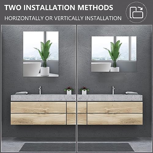 16 x 12'' x 1Pcs Glass Wall Mirror Tile with Self Adhesive Tapes - Image 4
