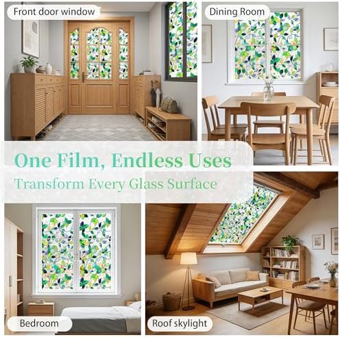 Finnez Window Privacy Film, Stained Glass Rainbow, Green, 23.6" x 157.4" - Image 6