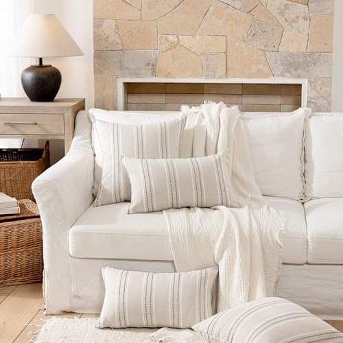 Hckot Grey Decorative Throw Pillow Covers 22x22 Set of 2 Boho Pillow Covers - Image 6