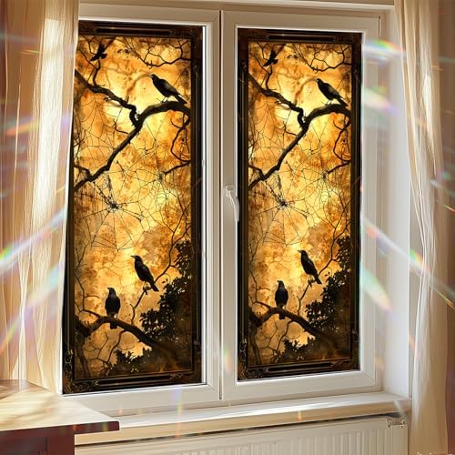 HOMETITUTE Halloween Raven Spider Privacy Window Cling 17.7x39.3 PVC - Image 7