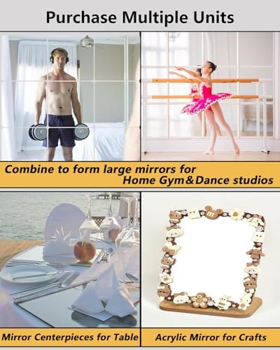 Shatterproof Peel and Stick on Mirror Tiles for Wall Decorative,1 Pcs 8x8 in Unbreakable Small Mirrors for Wall Classroom Decor, Toddlers Mirror for Kids Bedroom, Plastic Door Adhesive Mirrors - Image 5