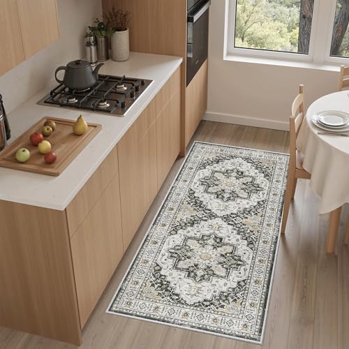 Madane Washable Area Rug 2x4, Small Entryway Rugs Non-Slip, Black by Madane