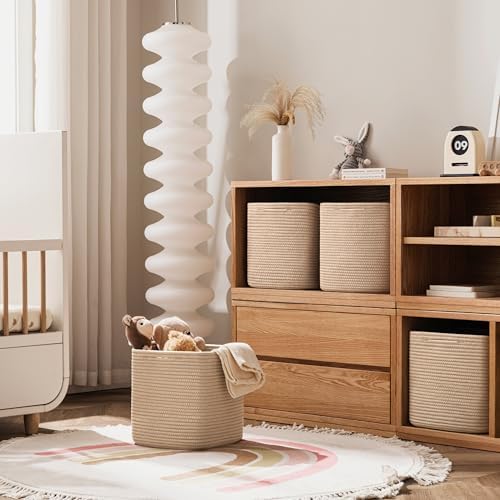 joybest 11inch Cube Storage Bins, Cotton Rope Woven Organizer Basket - Image 4