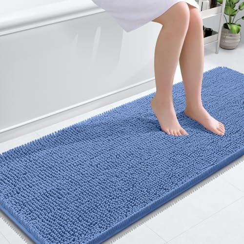 OLANLY Bathroom Runner Rugs 59x24, Extra Soft Absorbent Chenille Bath Rugs by OLANLY