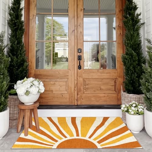 Boho Outdoor Rug - 28" x 43" Front Door Mat Indoor Outside Entrance - Image 3