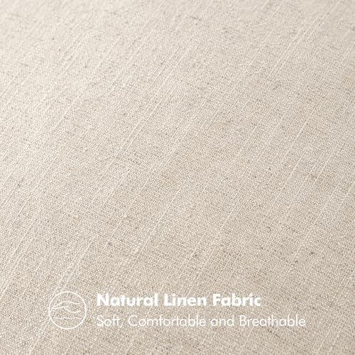 MIULEE Decorative Linen Lumbar Pillow Cover 12x20 Inch Natural Beige - Image 6