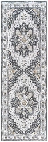 Madane Kitchen Runner 2'6''x8' Soft Rug Runners for Hallways, Black - Image 2