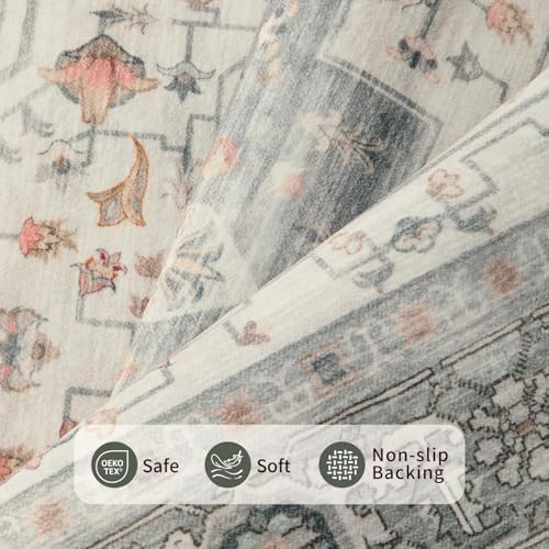Rugxara 5X7 Taupe Washable Area Rug for Living Room - Image 5