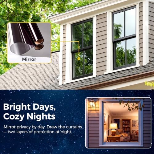 Coavas One Way Window Privacy Film, See Out Not in, Heat & UV, 41.3"X157" - Image 3