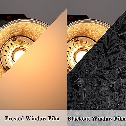 Blackout Room Darkening Etched Tulip Window Film Privacy No Glue 35x118in - Image 3