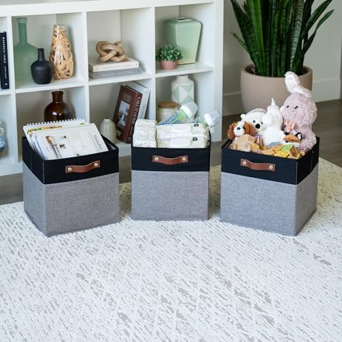 OrganiHaus 12x12 Cube Storage Bins, Set of 4 - Fabric Storage Cubes - Image 4