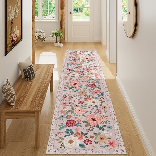 DUKINO 2x8 Runner Rug, Washable Runner Rug for Kitchen Non Slip, Beige - Image 4