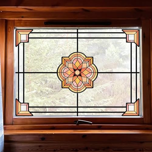 ADD.HERES Stained Glass Window Film, Window Film Decorative, 11.8" x 15.7" by ADDHERES