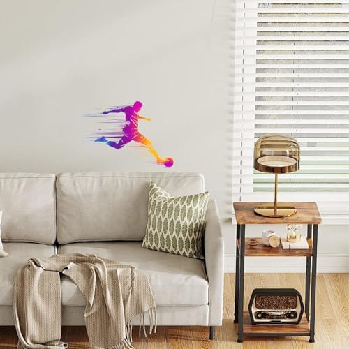 ANNA QUEEN Soccer Player Wall Decals Peel and Stick, Football Kick Silhouette Wall Stickers, Sports Wall Decor Removable Vinyl Wall Art for Boys Bedroom Game Room - Image 6