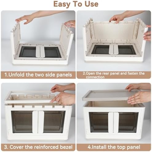 Storage Box, Cabinet with Lids, Extra Large Useful Box, 19 Gallons (72L) Capacity (Each One), 2 Packs, Collapsible, Installation Free, Nice for Home Organization - Image 4