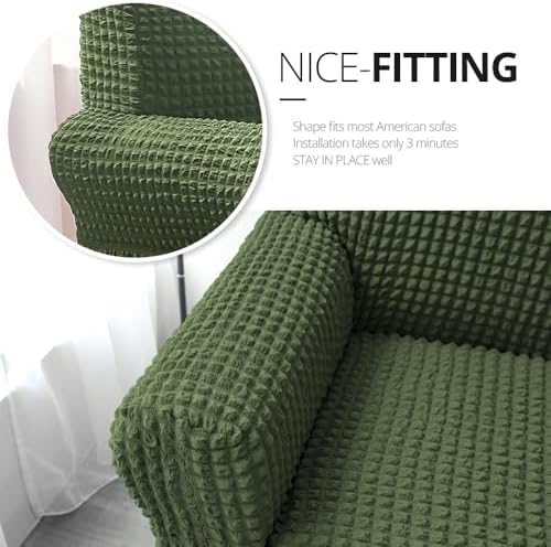 NICEEC Arm Chair Covers Armchair Covers Universal Slipcovers with Skirt - Image 3