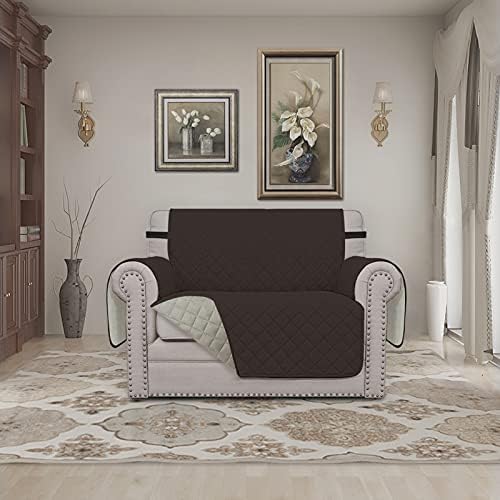 Easy-Going Oversized Chair Sofa Slipcover Reversible Sofa Cover Water Resistant Couch Cover Furniture Protector Cover with Elastic Straps for Pets Dog (Oversized Chair, Chocolate/Beige) - Image 2