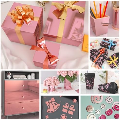LaCheery 15.8"x80" Rose Gold Mirror Stickers Flexible Mirror Sheets Self Adhesive Mirrors Wall Sticker Reflective Film Contact Paper Peel and Stick Mirrors Wallpaper Roll for Crafts Cabinets Decor - Image 6