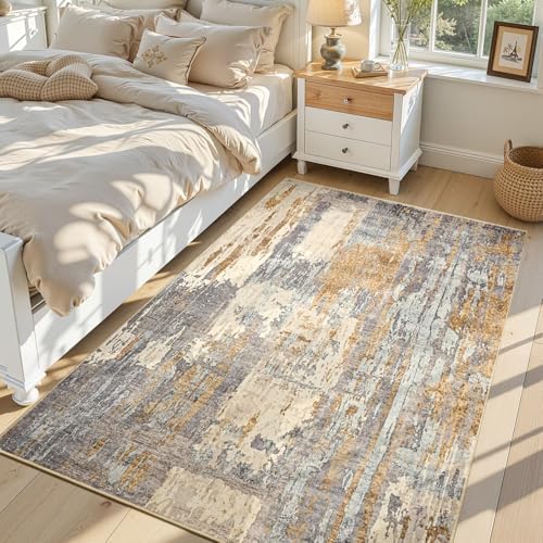 Toneed 4x6 Washable Non Slip Abstract Area Rugs for Bedroom Living Room by Toneed