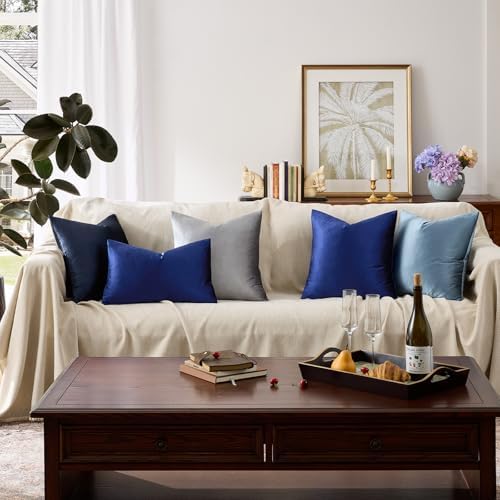 GIGIZAZA Royal Blue Velvet Throw Pillow Covers 12x20 Pack of 2 - Image 7