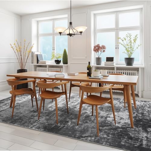 5x7 Area Rugs for Living Room, Machine Washable Rugs Modern Abstract Bedroom Rugs, Soft Non Slip Low Pile Stain Resistant Carpet for Bedroom Under Dining Table Nursery Decor, Black and White - Image 4