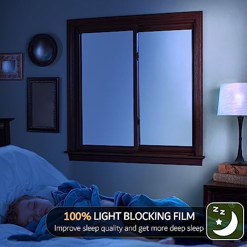 VELIMAX White Blackout Window Film, 100% Light Blocking Window Cover, Opaque Window Cling Vinyl, Privacy Film for Glass Windows, Sun Blocking Window Films Non Adhesive, 29.5in x 78.7in - Image 2