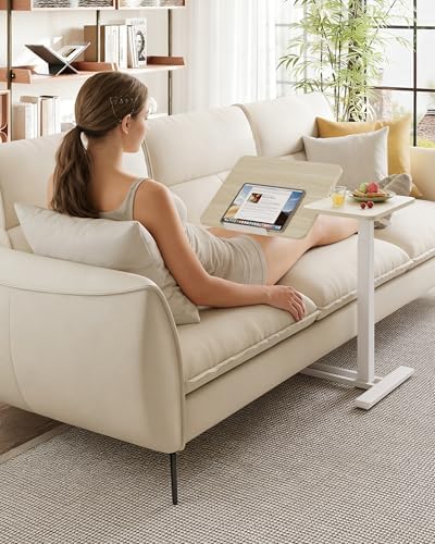 SANODESK 32''Overbed Table Gas Spring Lifting with Wheels&Tilting Desktop - Image 5