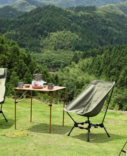 iClimb Lightweight Stable Alu. Folding Square Table Roll Up Top (Nature, L) - Image 5