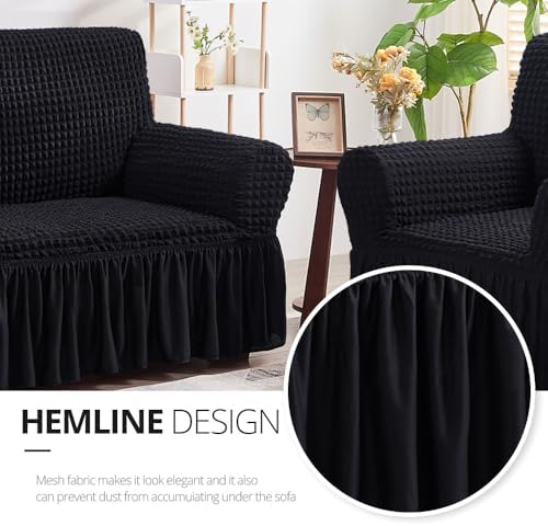 NICEEC Loveseat Covers Washable Love Seat Couch Covers Slipcover with Skirt - Image 4