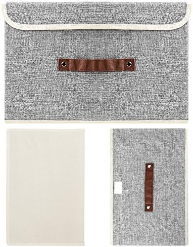 TYEERS Foldable Storage Boxes with Lids 5 Pack Fabric Storage Bins with Lids, Closet Organizers for Clothes Storage, Room Organization, Office Storage, Toys - Gray - Image 7