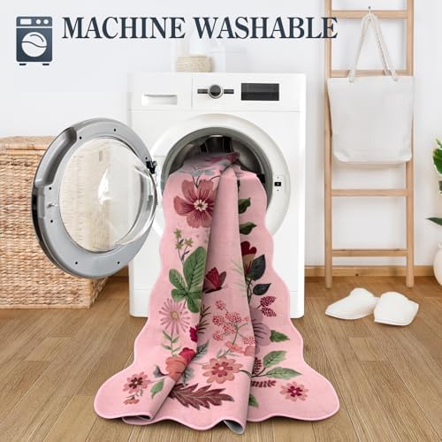Lahome Floral Washable Entryway Rug, 2X3 Soft Kitchen Rugs Non-Slip - Image 4
