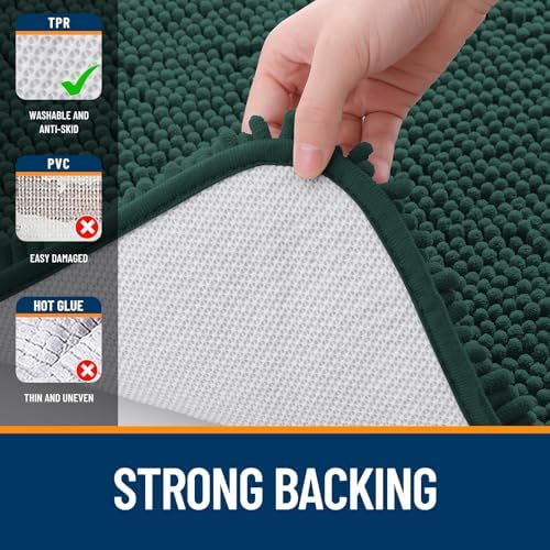 OLANLY Toilet Rugs U-Shaped 20x20, Soft Absorbent Chenille Contour Rugs - Image 6