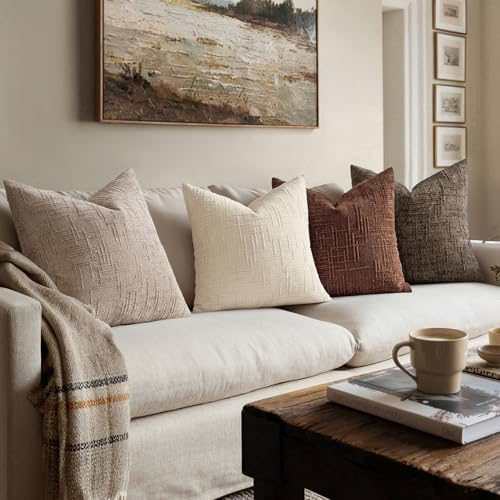 MIULEE Chenille Textured Throw Pillow Covers Terracotta 20x20 Set of 2 - Image 6