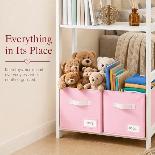 Storage Cubes 8 Pack, 11 Inch Fabric Storage Cubes Organizer Bins with Labels, Odor-Free & Sturdy PP Structure, Cubby Baskets for Closet, Shelves, Toys & Nursery ( Pink) - Image 5