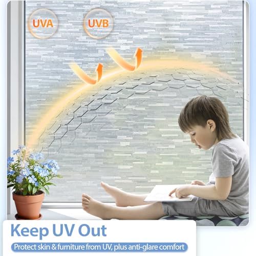 GTJ Frosted Glass Window Film for Privacy, Static Cling,17.5 x 157.5 in - Image 4