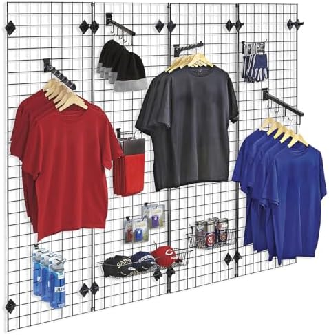 Heavy Duty Gridwall Panels Commercial Grade Grid Panel for Retail Display Wall 2' Width x 5' Height, Black (Pack of 3) - Image 4