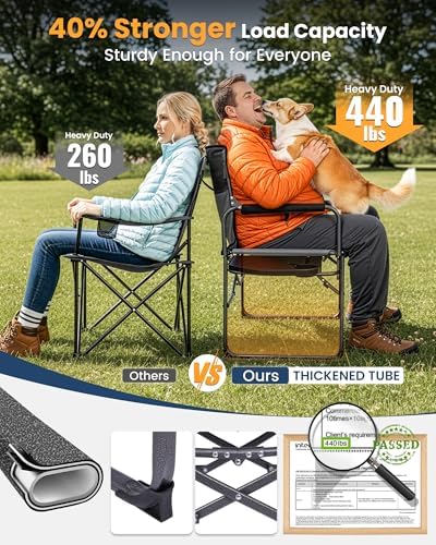 KingCamp 2 Pack Oversized Camping Directors Chairs, Heavy Duty 440lbs - Image 4