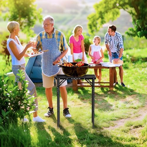JiGiU Folding Grill Table Aluminum Camping Table Adjustable Height Max29.4 - Image 2