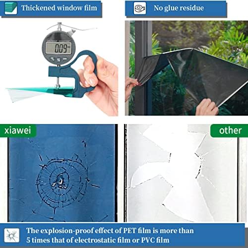XIAWEI One Way Window Privacy Film with Tools, 31.5In×6.5Ft, Cosmic Black - Image 4