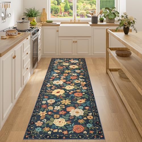 DUKINO 2x7 Runner Rug for Hallway, Soft Washable Rug Non Slip, Navy Blue - Image 5