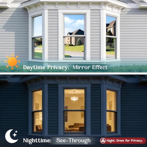 Haton Window Tint for Home, One Way Film, Silver 29.5" x 157.4" - Image 4