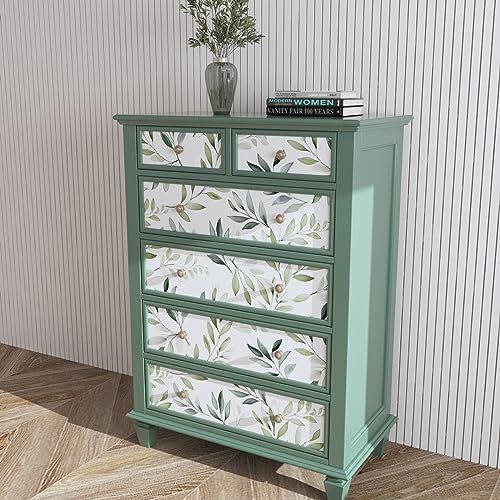Danodoi Sage Green Vintage Leaf Peel and Stick Wallpaper 17.5" x 393" | Waterproof Vinyl Self Adhesive Removable Renter Friendly Floral Contact Paper - Image 2