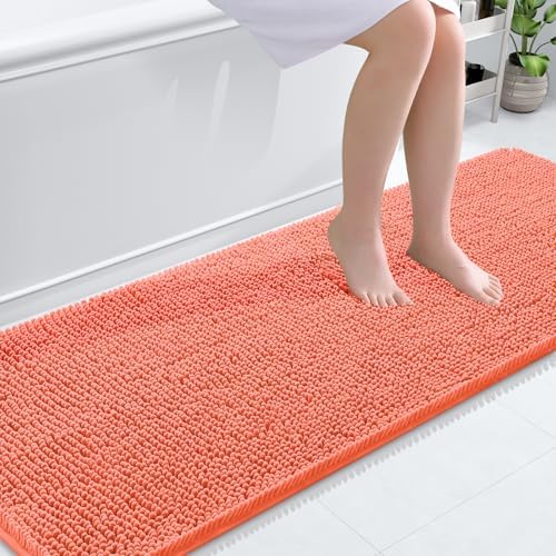 OLANLY Bathroom Runner Rugs 70x24, Extra Soft Absorbent Chenille Bath Rugs by OLANLY