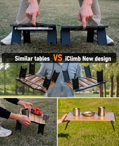 iClimb Ultralight Compact Mini Folding Alu. Table (Blue - L) - Image 4
