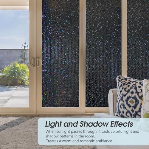 KESPEN Mosaic Rainbow Stained Window Privacy Film, Blackout, 23.6In X 6.5Ft - Image 6