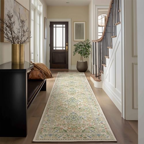 Washable Runners for Hallways Kitchen Rug: 2'x10' Runner Rugs Stain Resistant Non Slip Low Pile Soft Indoor Carpet Runner Rugs for Entryway Hallway Bedroom Kitchen Beside Bathroom Laundry Room by palohom