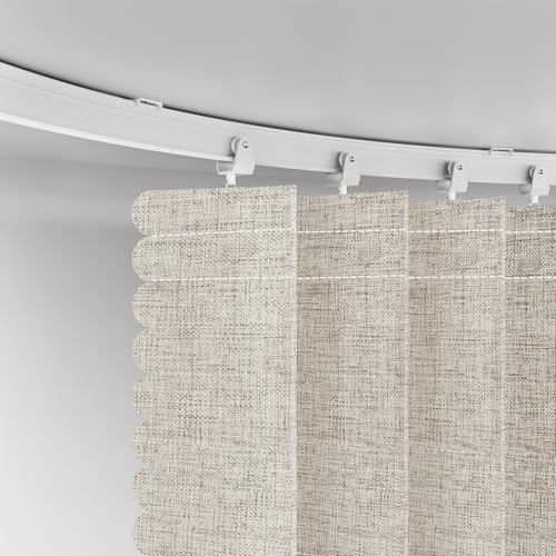 Room Divider Curtain Sets with Flexible Ceiling Track, Privacy Soundproof Curtain for Bedroom Office Patio Sliding Door(Cream White, W180 x L96, 1 Pack) - Image 4