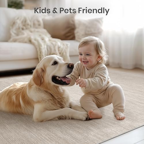 Valenrug Washable Rugs 5x7, Non Slip Large Area Rugs for Living Room, Beige - Image 7